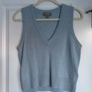 J. Crew Women's Light Blue V-Neck Sweater Vest